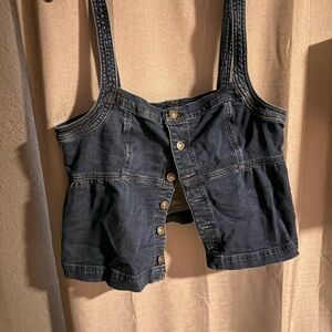 Amazon Women's Denim Crop Top in Dark Blue